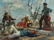 Henry Scott Tuke The midday rest sailors yarning France oil painting artist